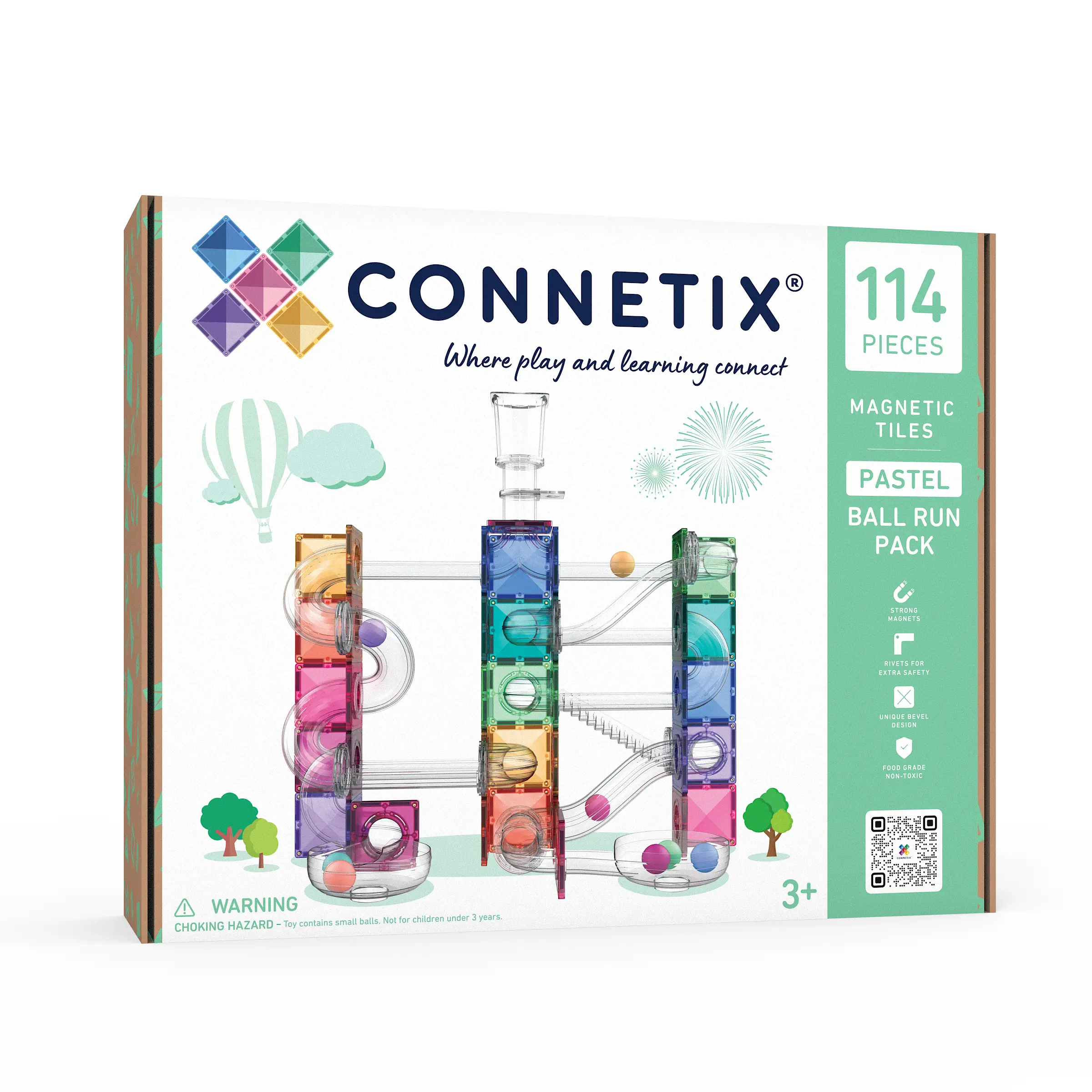 Connetix Pastel Ball Run Pack costruzioni magnetiche 114pz
