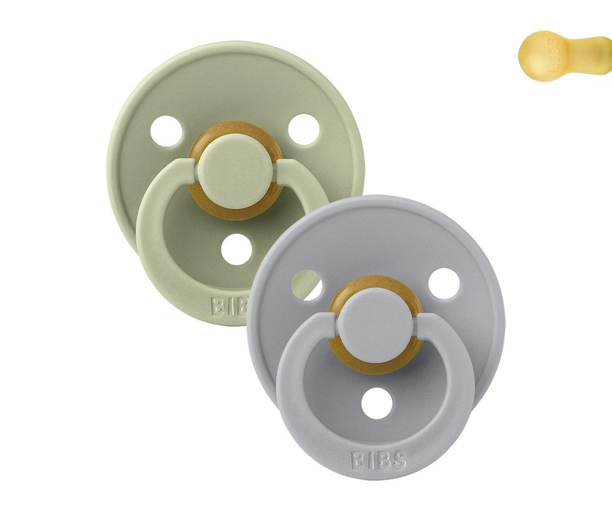BIBS Colour Round ciuccio caucciù pack 2 sage cloud