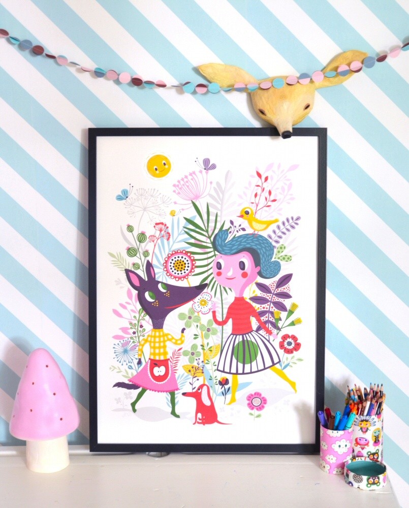 Petit Monkey Sweet Fox Poster Cameretta 50x70 Volpe