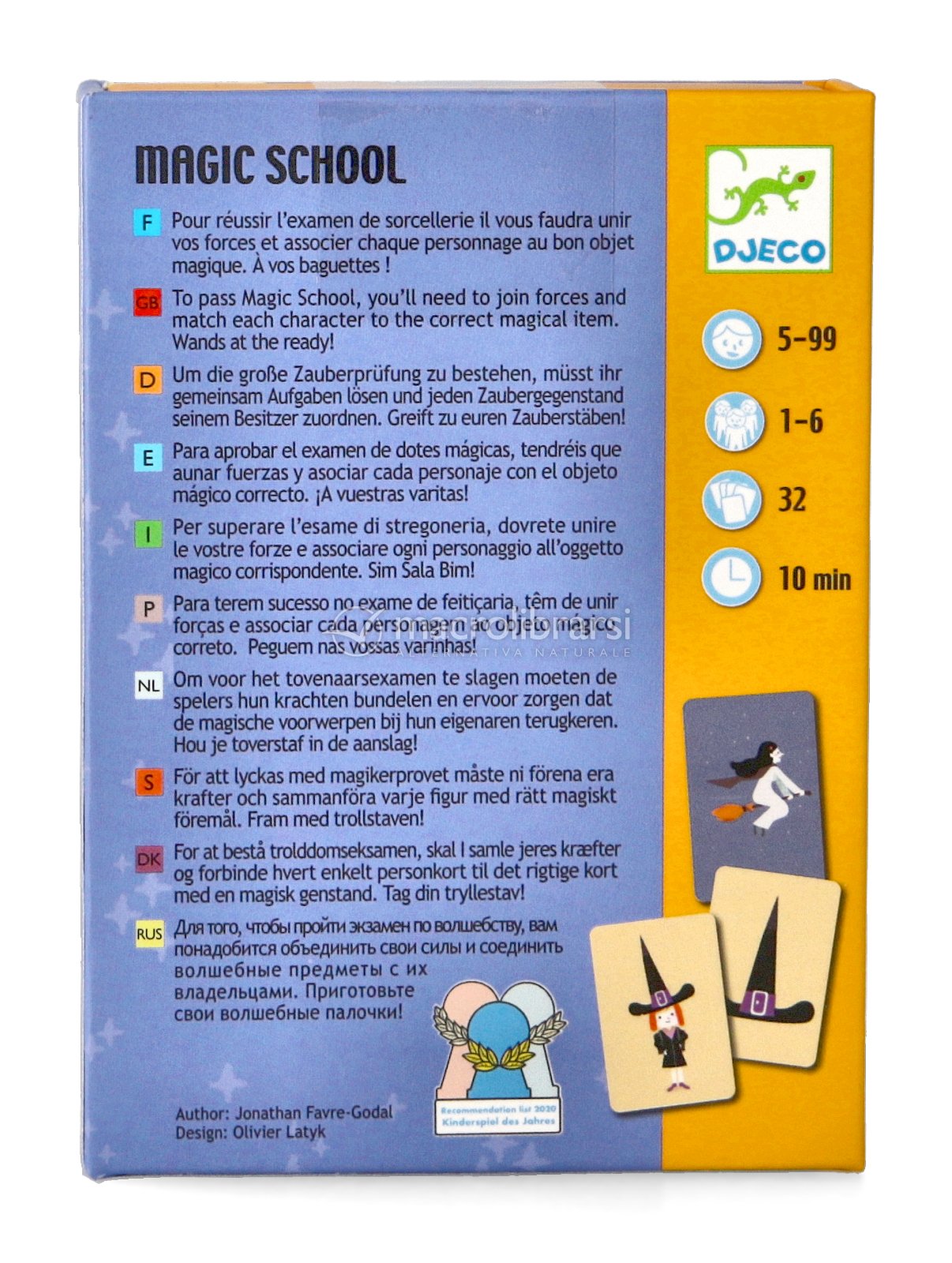 Djeco Scuola di Magia gioco di carte memoria 1-6 giocatori
