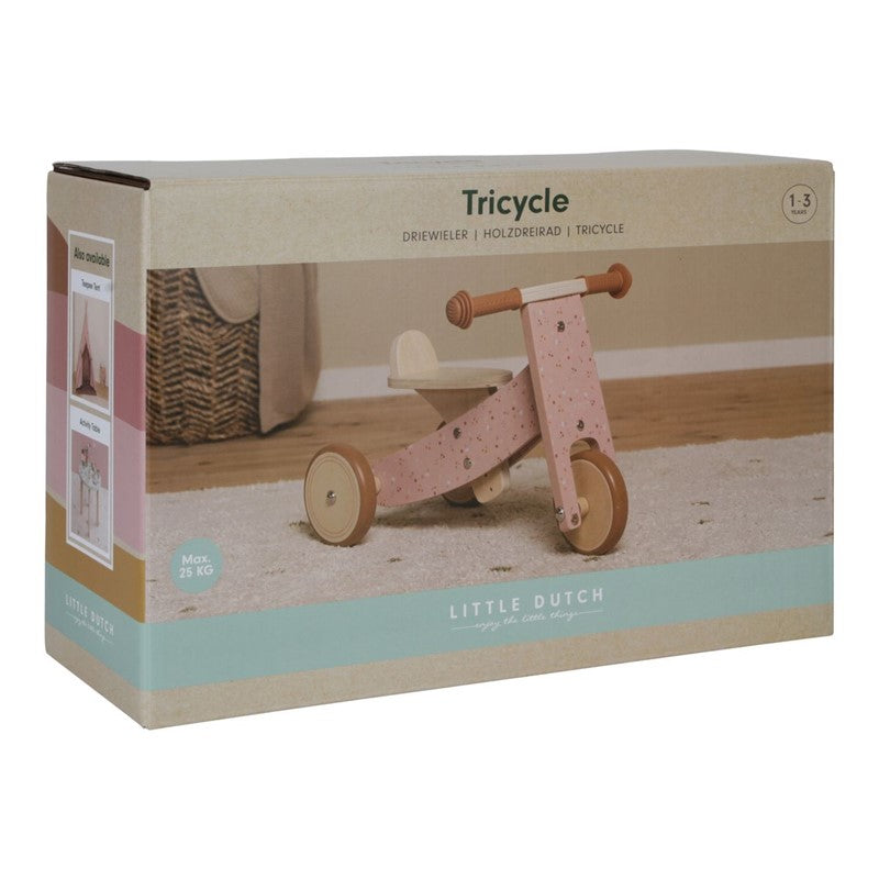 Little Dutch Flowers triciclo legno rosa 12-36 mesi