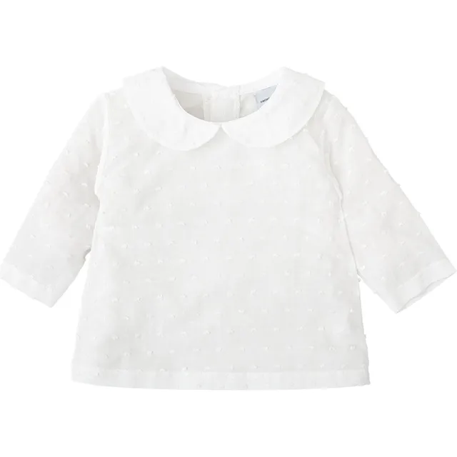 Babidu camicia neonata 9 mesi plumetti bianco cotone