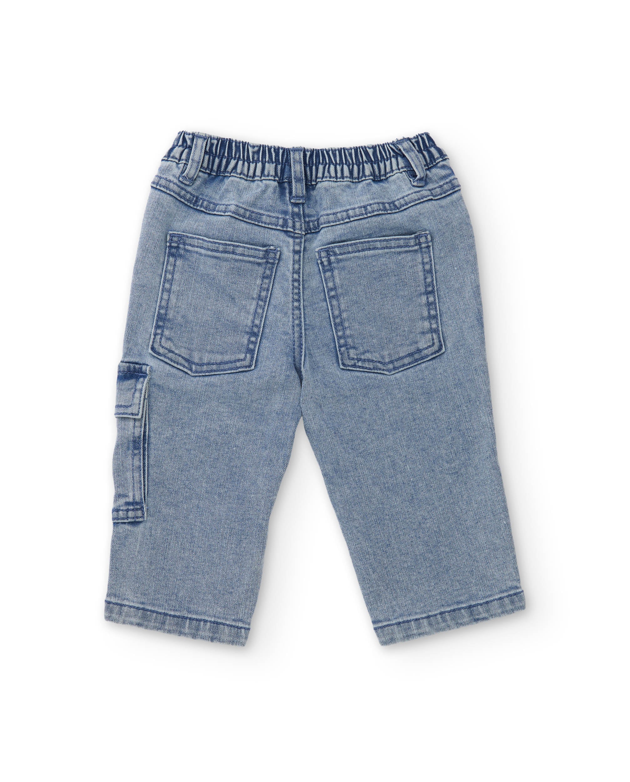 Tuc tuc jeans bambino cargo denim blu vita elasticizzata