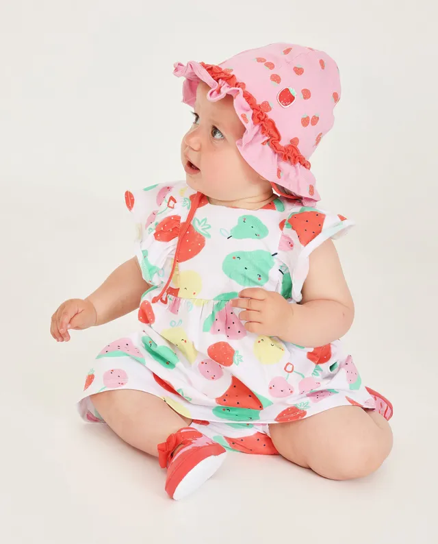 Tuc Tuc cappello neonata fragole rosa cotone