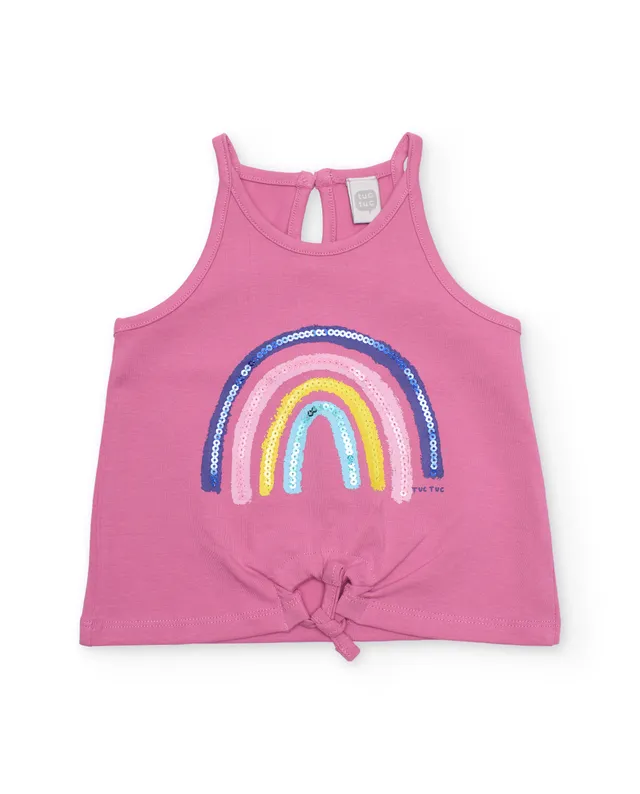 Tuc Tuc maglietta bambina rosa arcobaleno paillettes