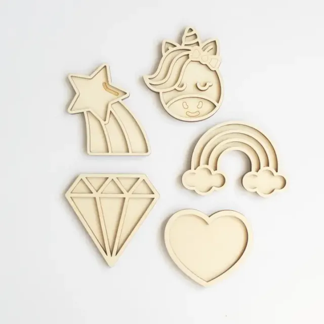 Studio de Rijk Play Tray Unicorn mini vassoi legno set 5 pezzi