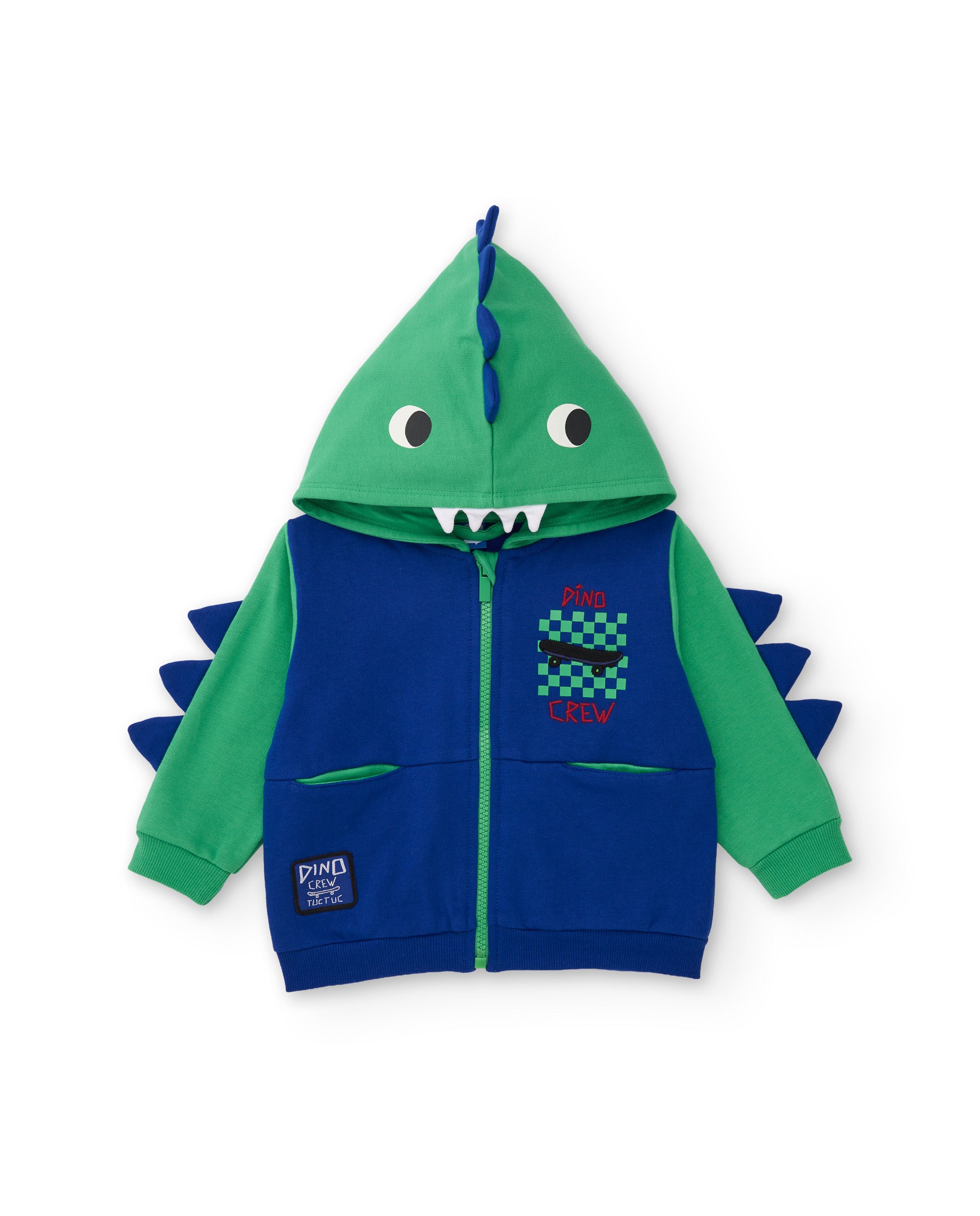 Tuc Tuc felpa bambino dinosauro blu pile cappuccio
