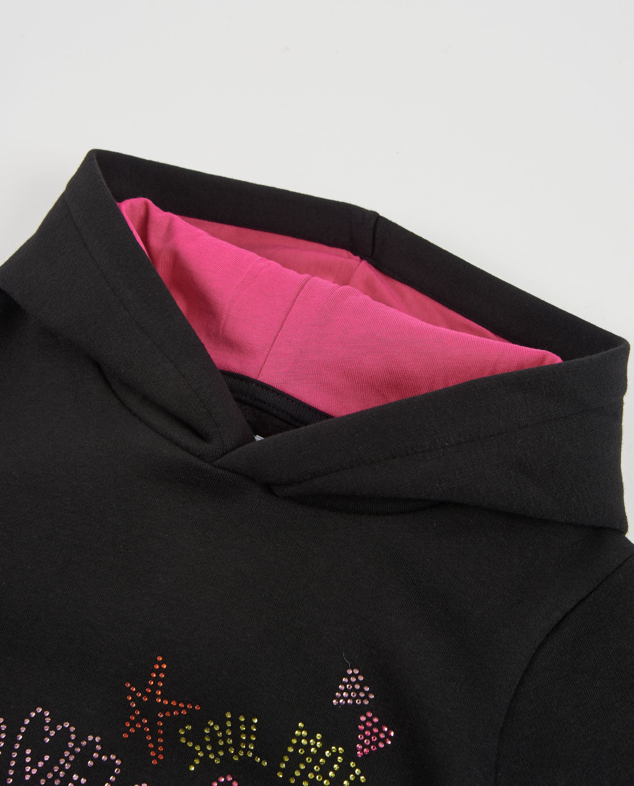 Tuc Tuc Vestito Felpa Bambina Nero con Cappuccio