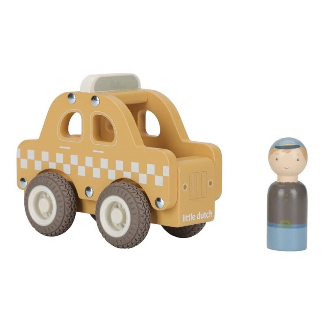 Little Dutch taxi in legno con autista e ruote gomma