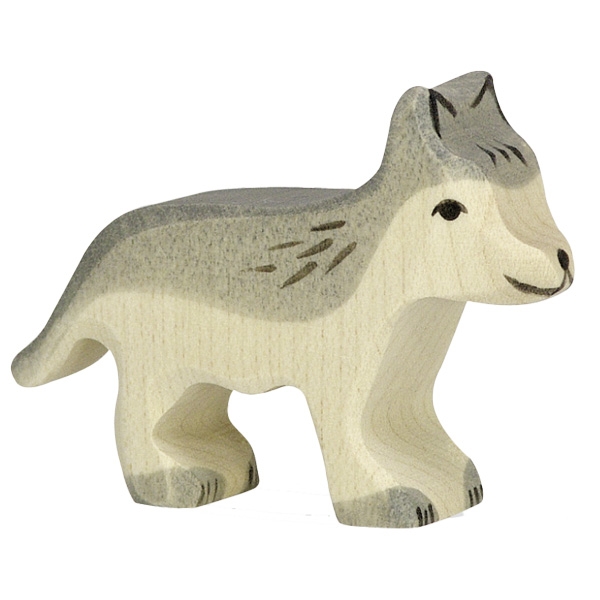 Holztiger lupetto figura in legno 6,5 cm massello