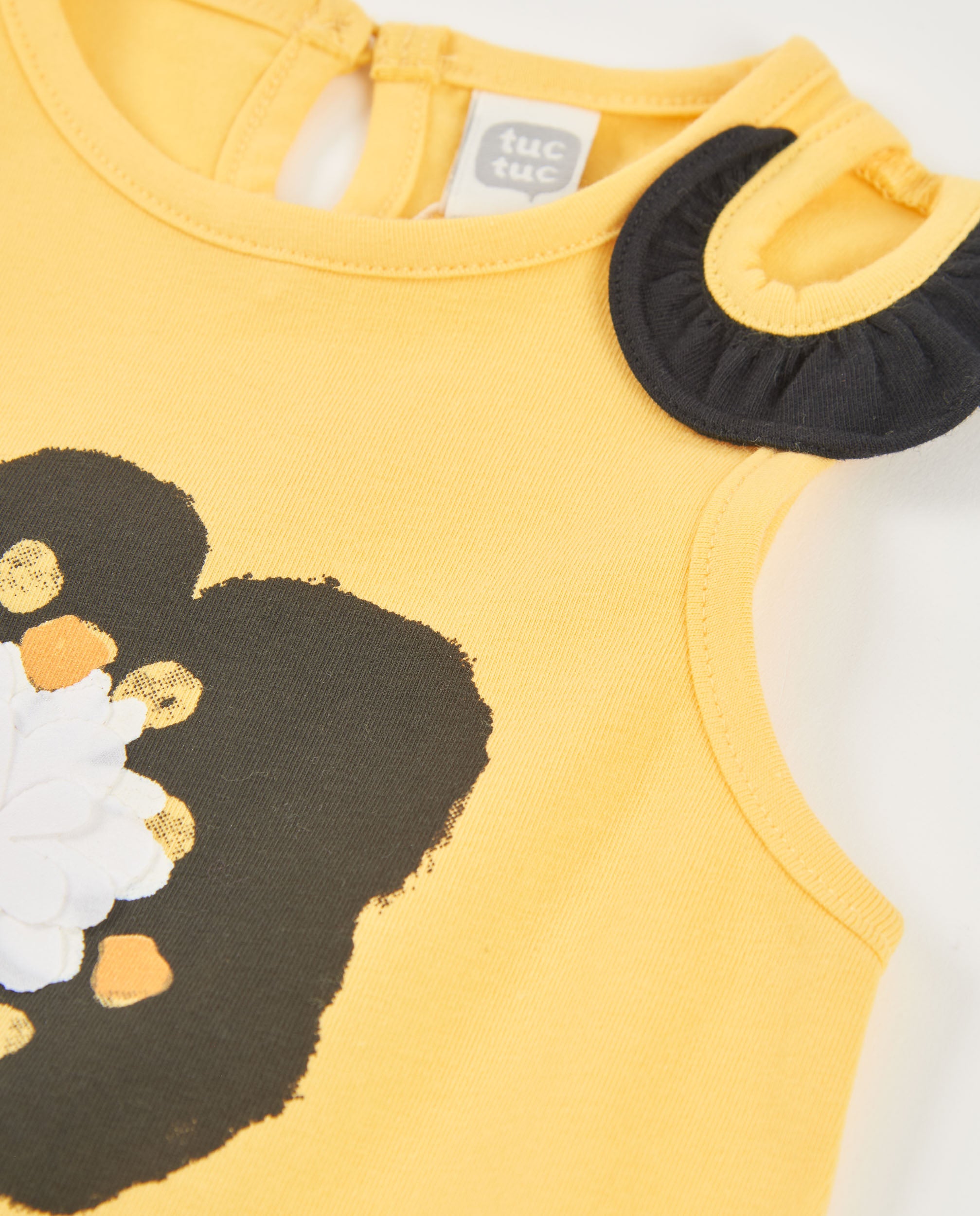 Tuc tuc Vestito bambina giallo con fiore applicato