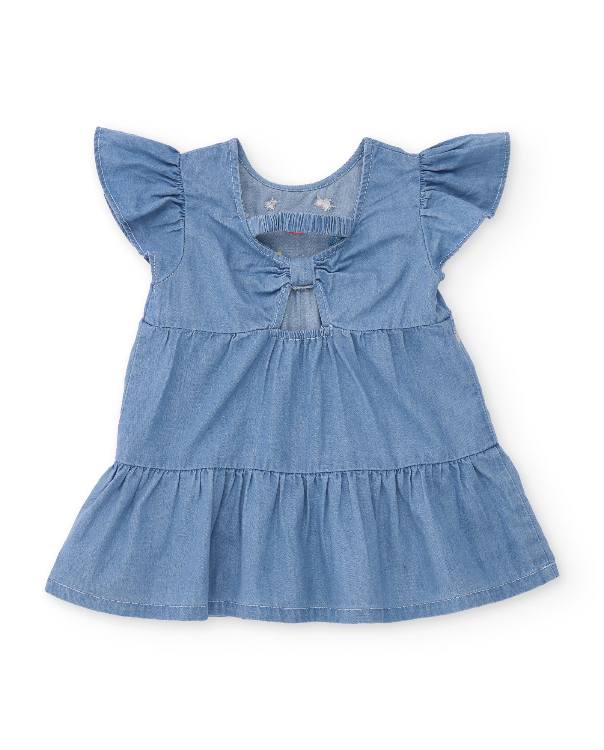 Tuc Tuc vestito bambina denim azzurro ricamo pesci