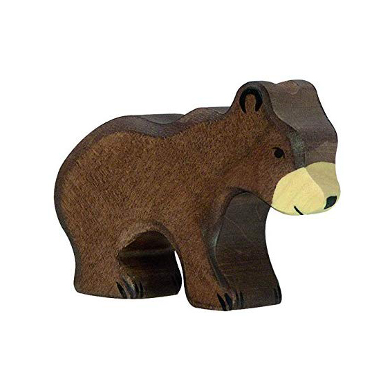 Holztiger piccolo Orso figura legno massello 9 cm