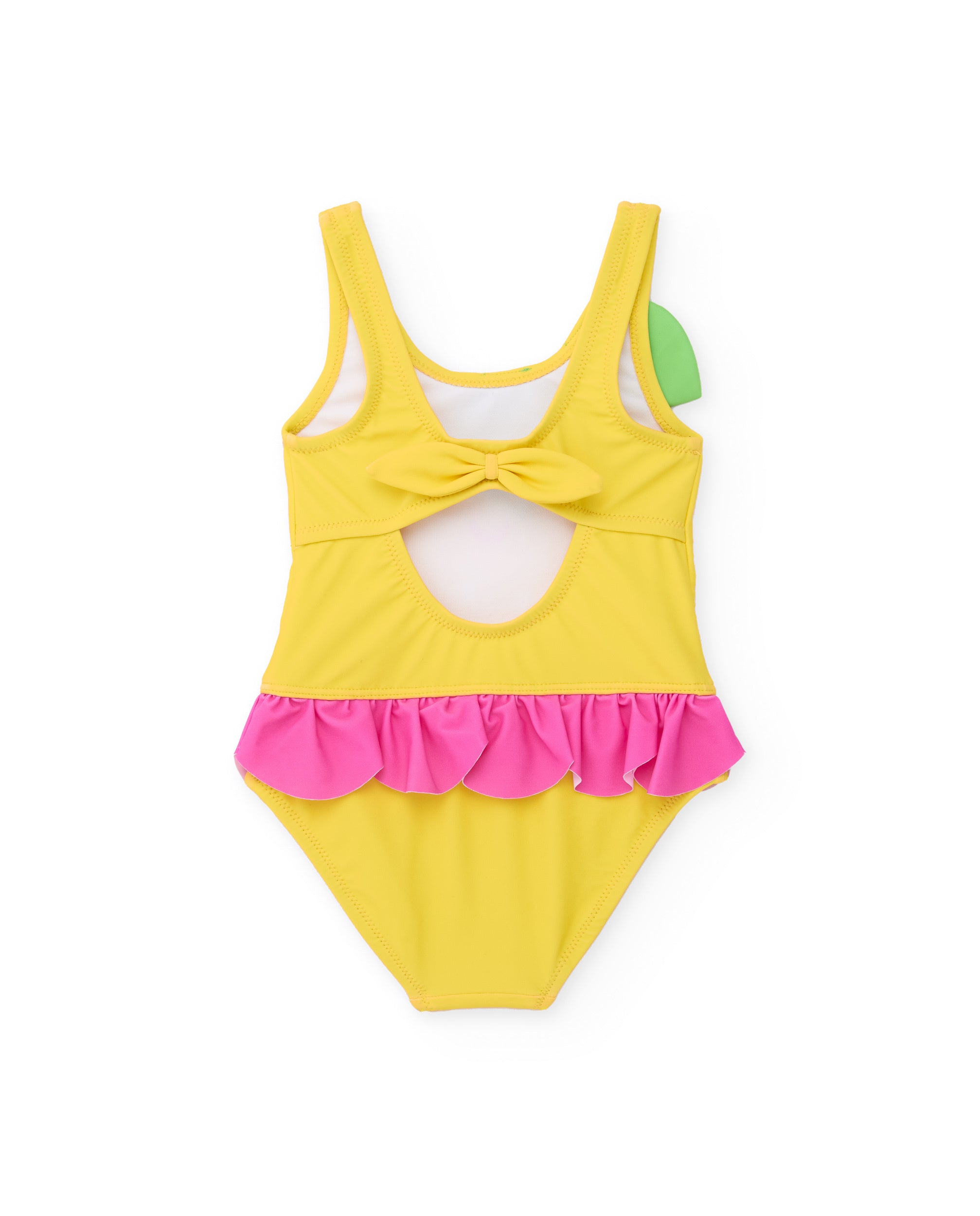 Tuc Tuc Costume Intero Bambina Giallo Foglie Applique