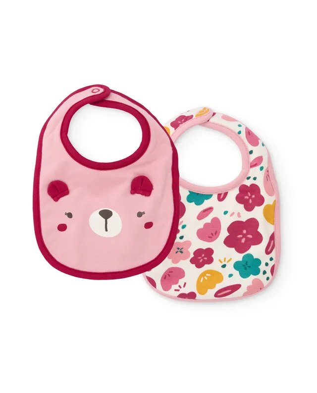 Tuc Tuc Sweet Teddy bavaglini rosa 2 pezzi ricamo