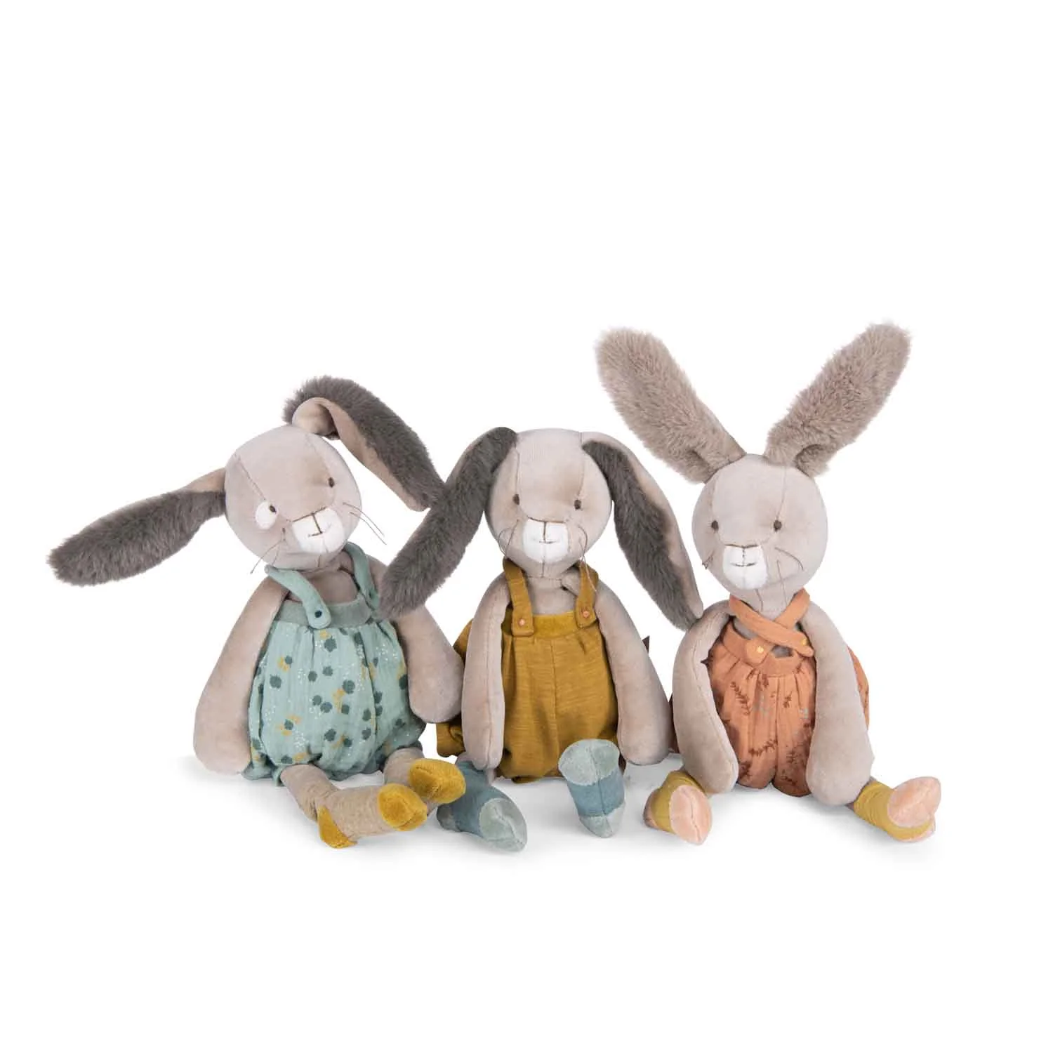 Moulin Roty Trois Petits Lapins pupazzo coniglio ocra