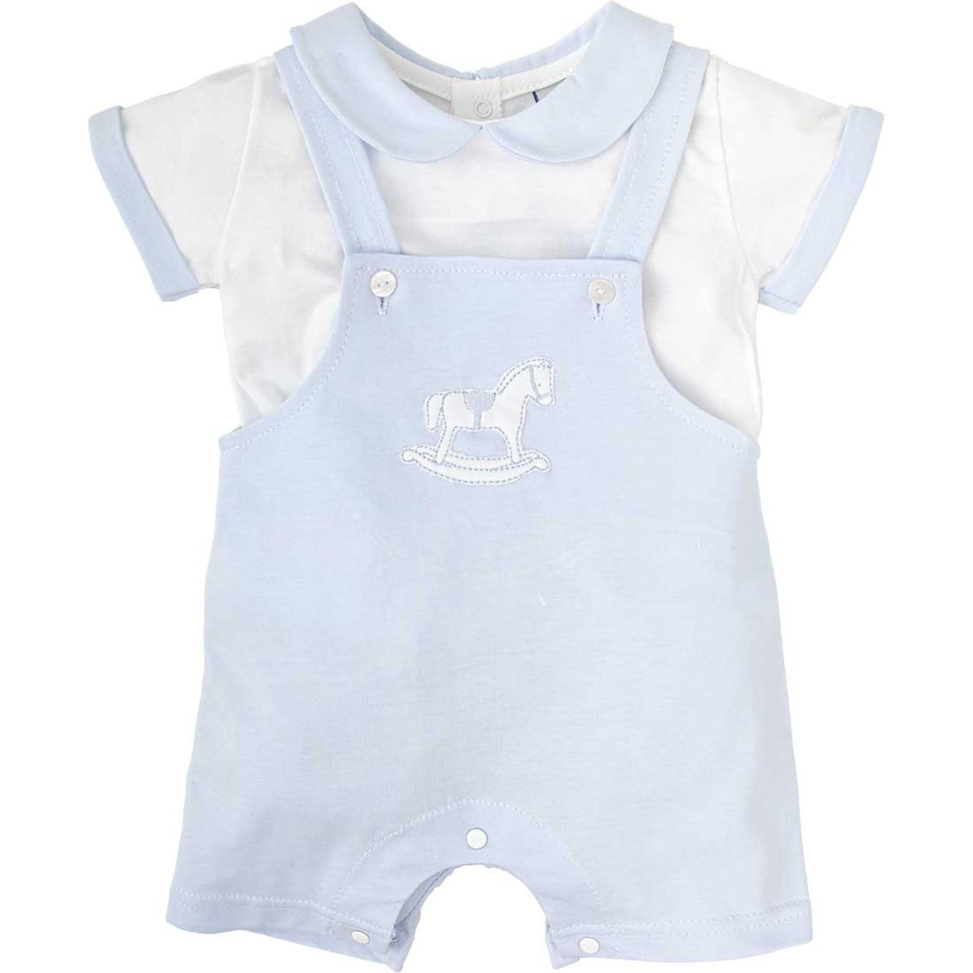Babidu set salopette bimbo 18 mesi cotone cavallo