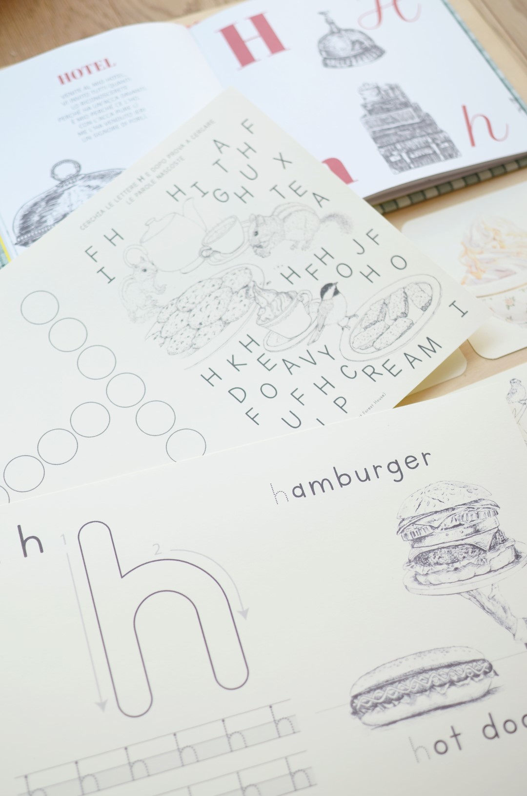 Baboo Abecedario lettera H schede pdf hummus