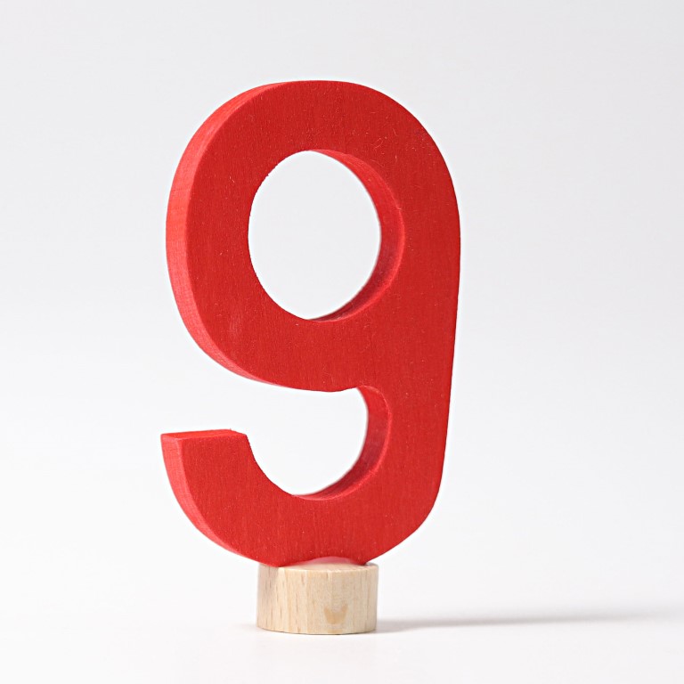 Grimm’s Numero 9 Figura Decorativa Legno Dipinto a Mano