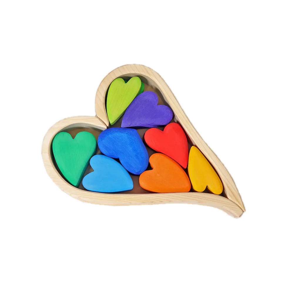 Grimm's Cuore colori primari set costruzioni legno