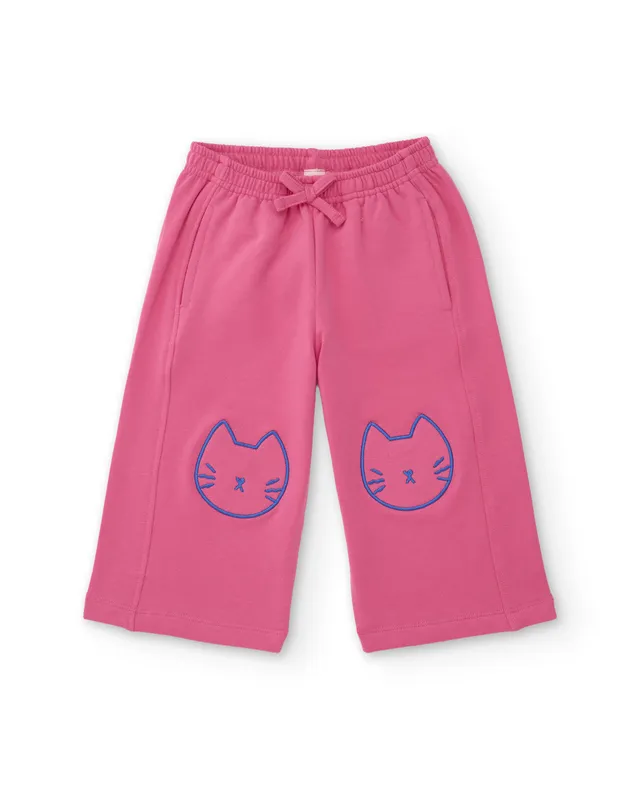 Tuc Tuc Meow Meow pantaloni felpa rosa ricamo gatto