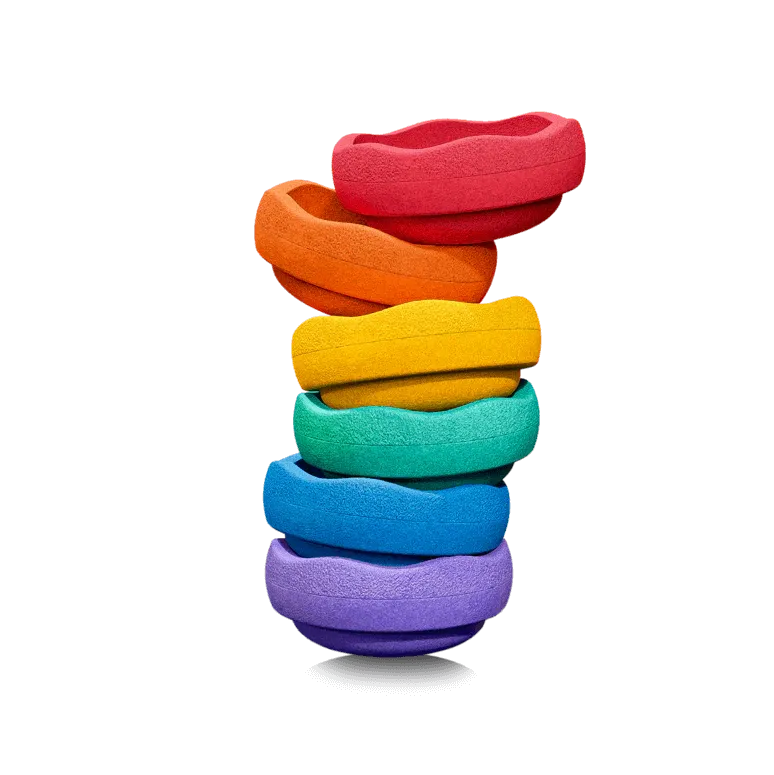 Stapelstein Rainbow Mini sassi impilabili set 6 pezzi + carte