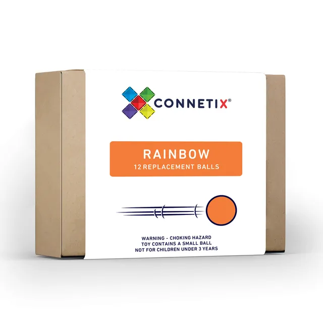 Connetix 12 palline primari in legno per Ball Run 3 cm