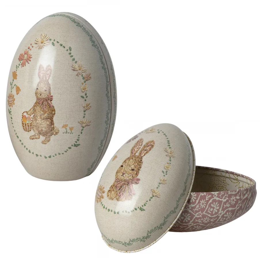 Maileg set 2 uova Pasqua metallo rosa 14 cm