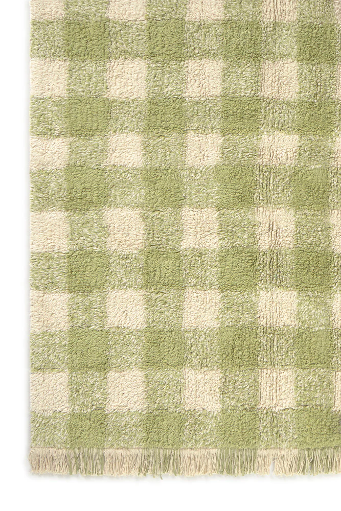 Lorena Canals Vichy tappeto lavabile Matcha 150x180