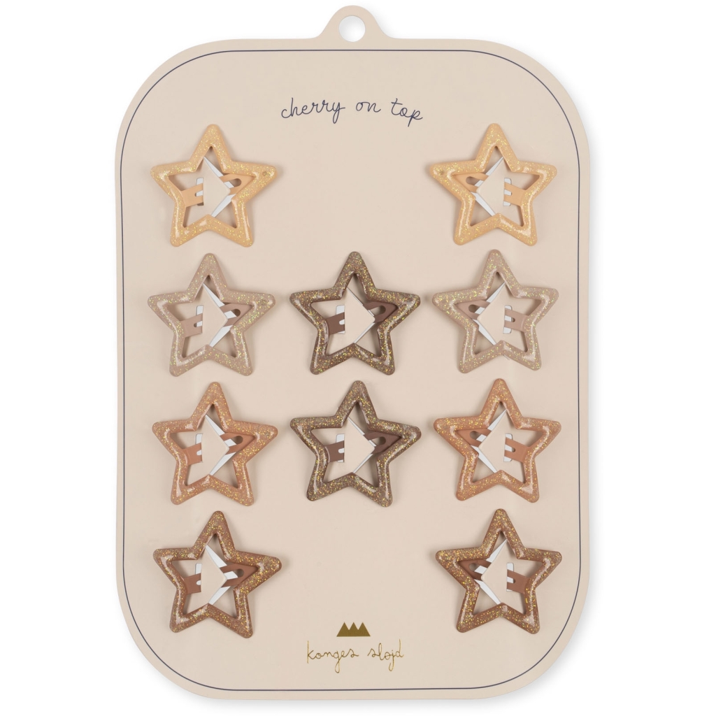 Konges Slojd Star glitter mollette capelli 10 pezzi