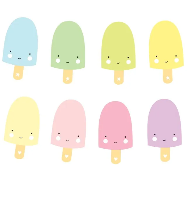 Little Lovely Company Gelati ghirlanda carta pastello 8 pezzi