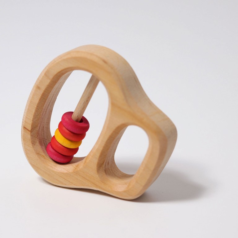 Grimm's Klipp Klapp Red anello sonaglio in legno 8 cm