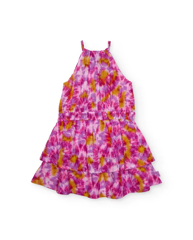 Tuc Tuc vestito bambina fucsia tie dye spalline