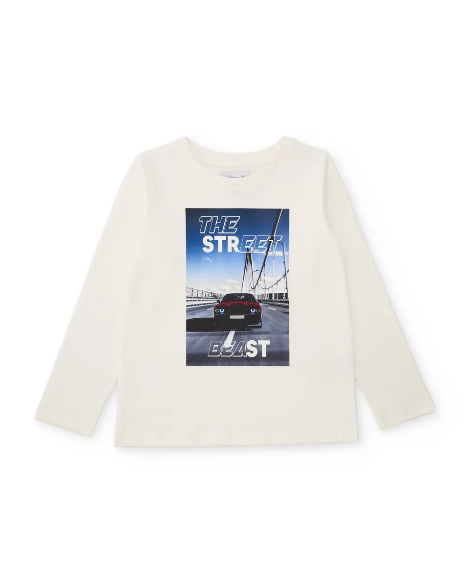 Tuc Tuc Memories On Wheels maglia bimbo bianca auto