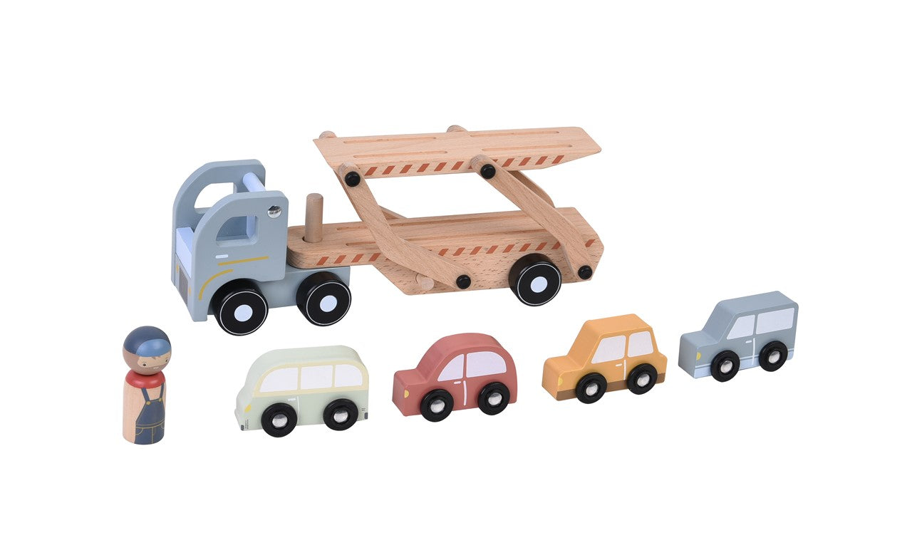 Little Dutch camion legno portauto con 4 macchinine