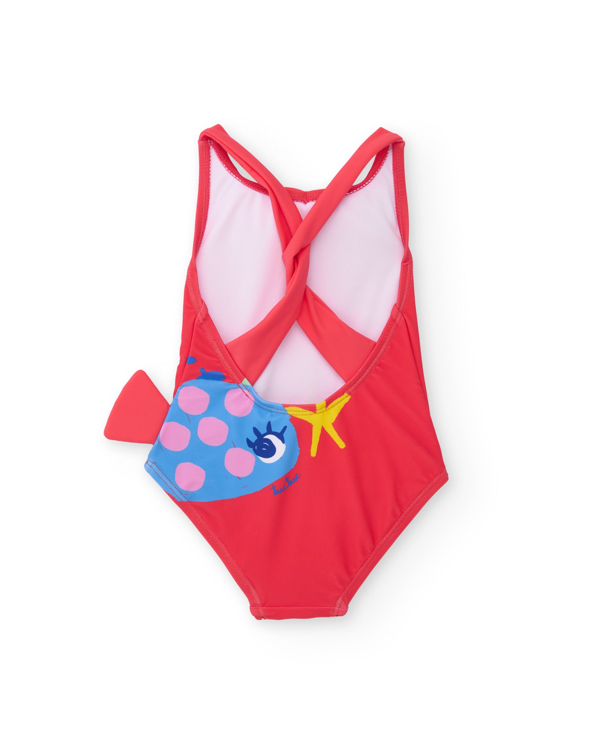Tuc Tuc costume intero bambina rosso fiocco schiena incrociata