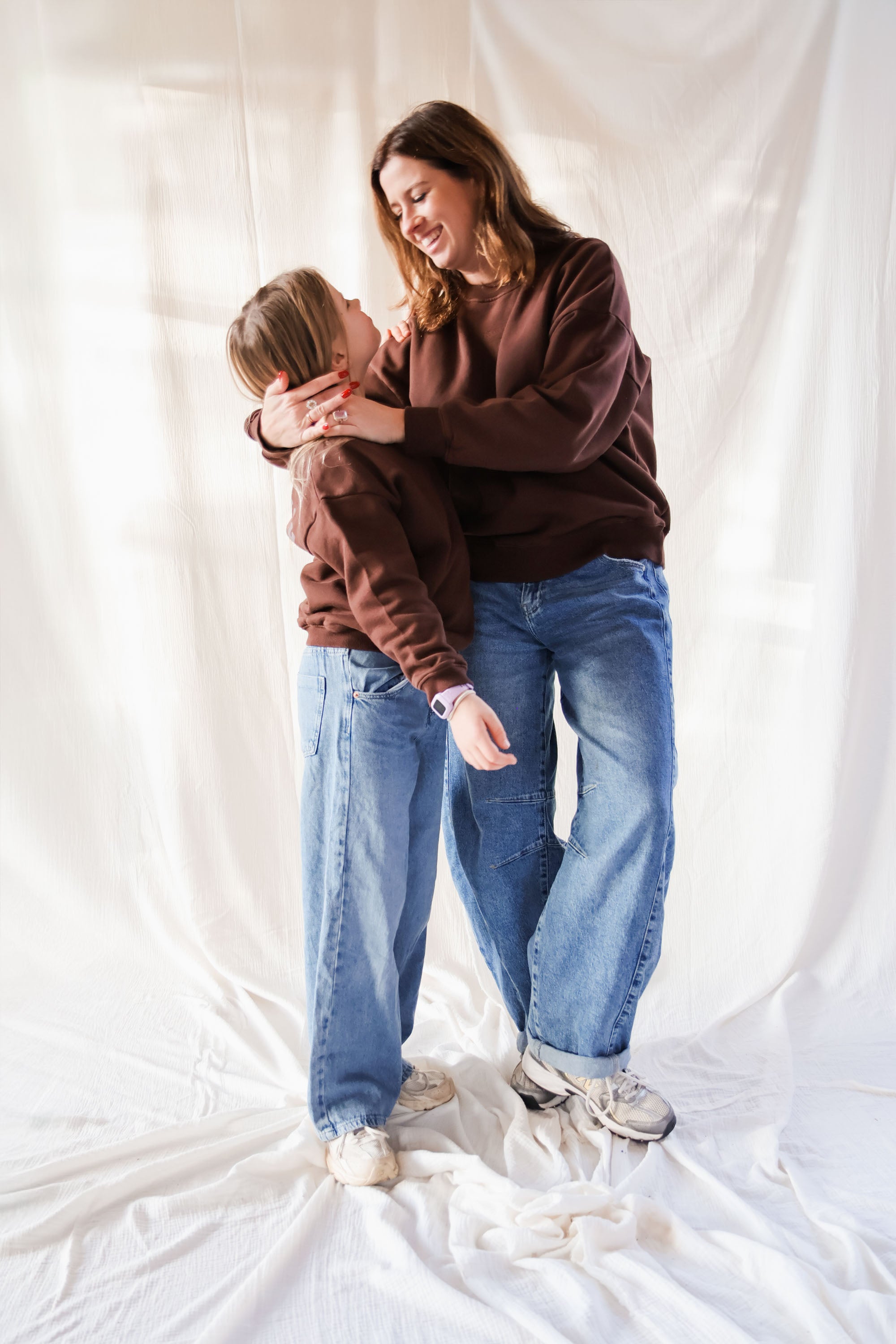 Ella and Rapha I Adore You felpa donna marrone loose fit