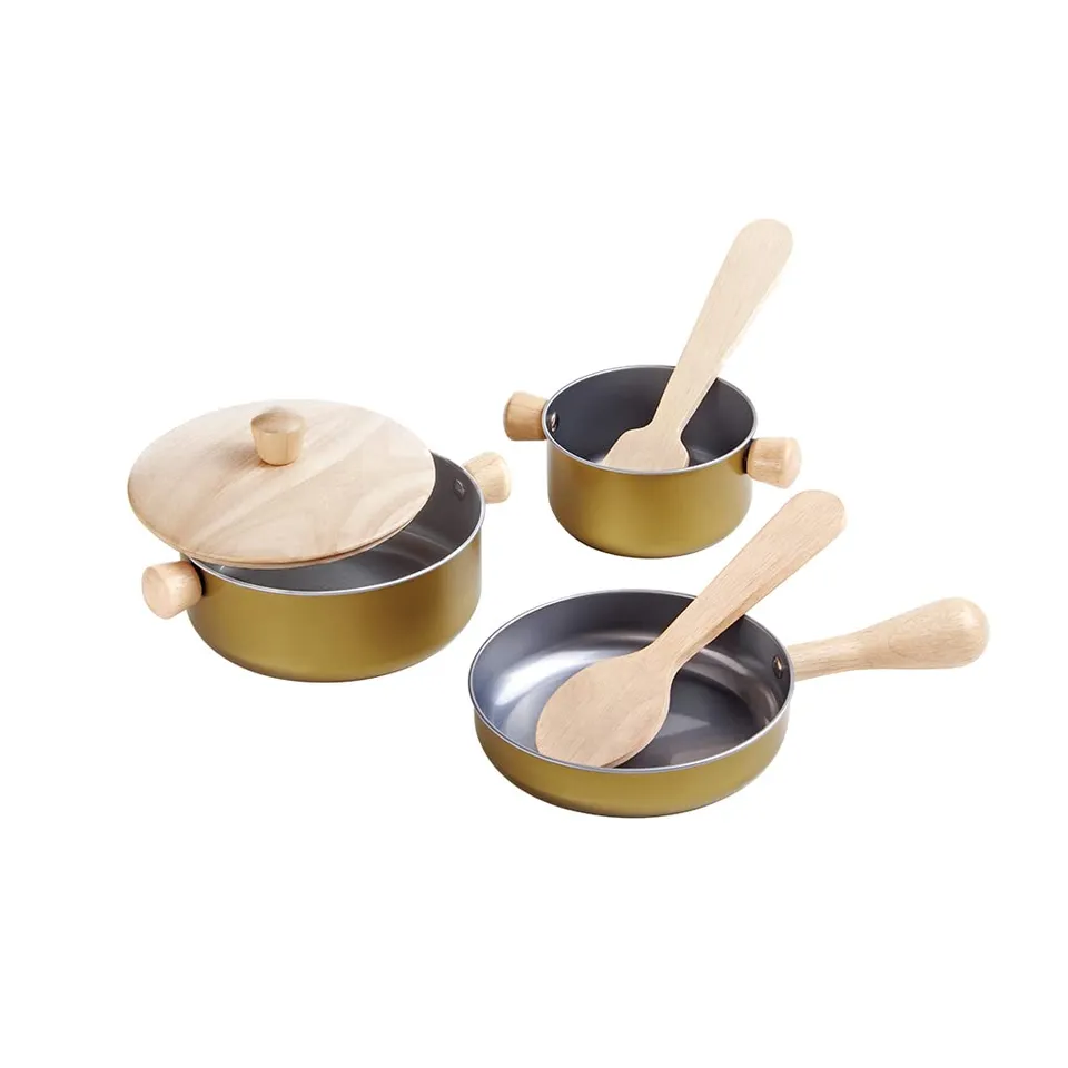 PlanToys set utensili cucina in legno 5 pezzi