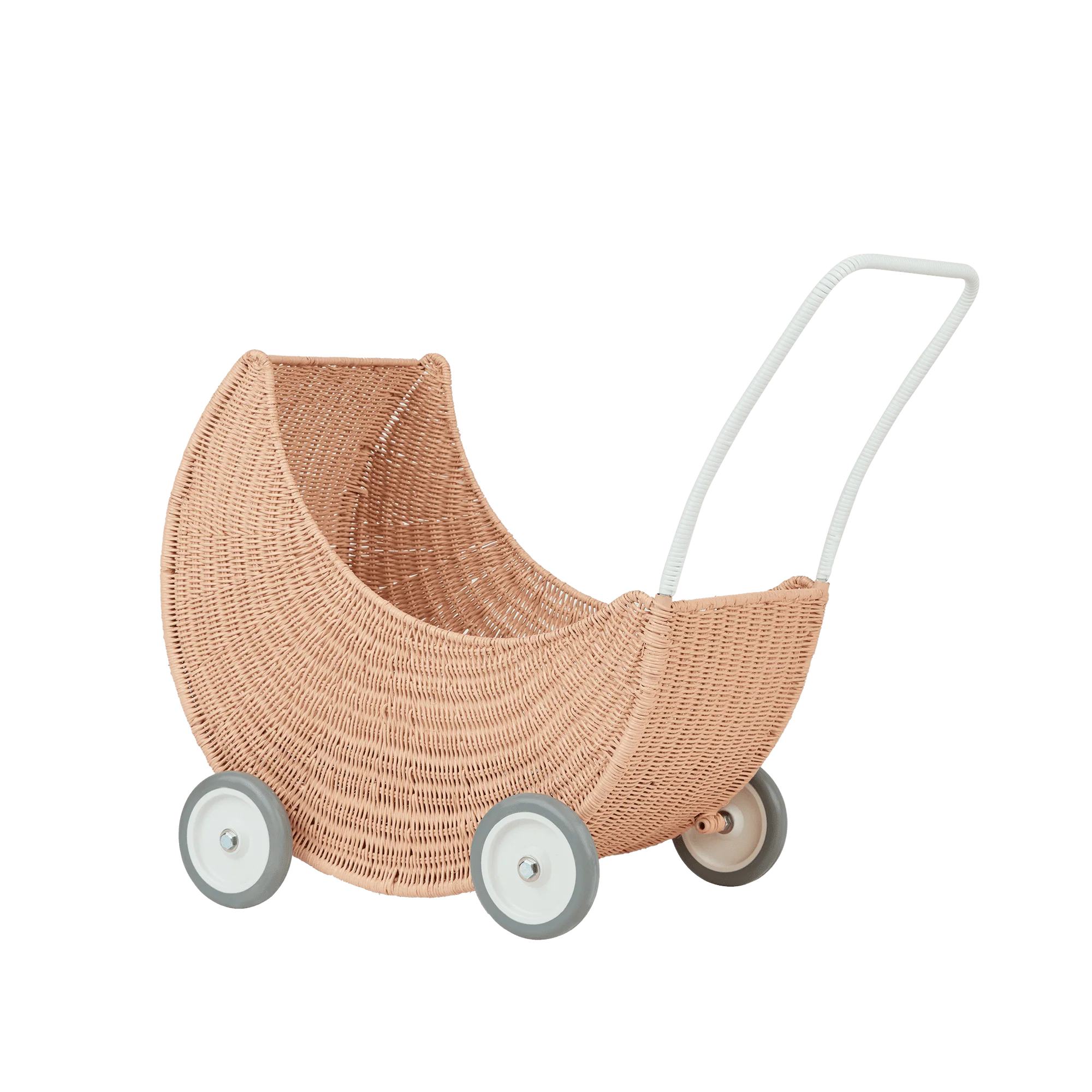 Olli Ella Dinkum Dolls Moon Strolley passeggino rattan rosa