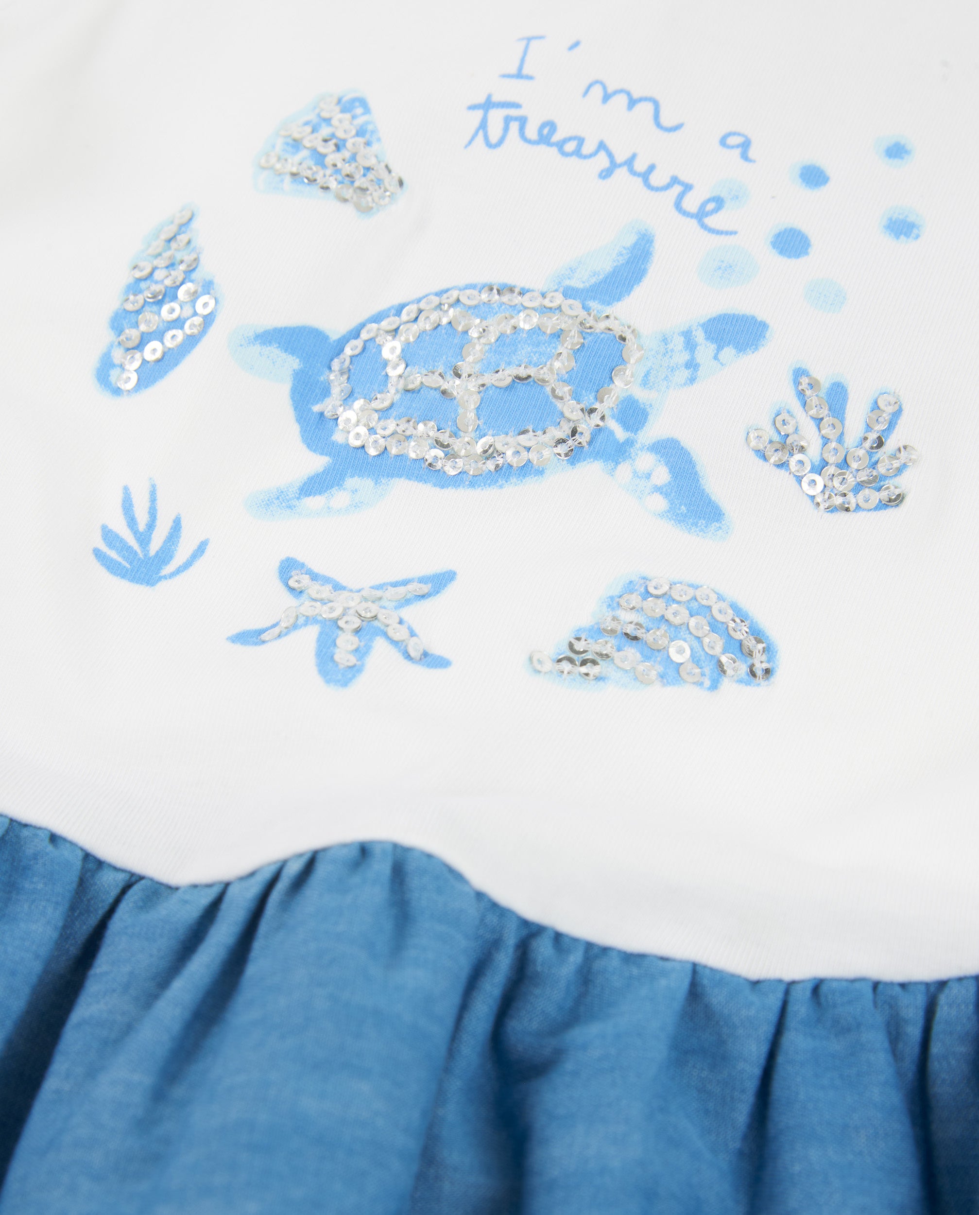 Tuc Tuc vestito bambina bianco marino paillettes