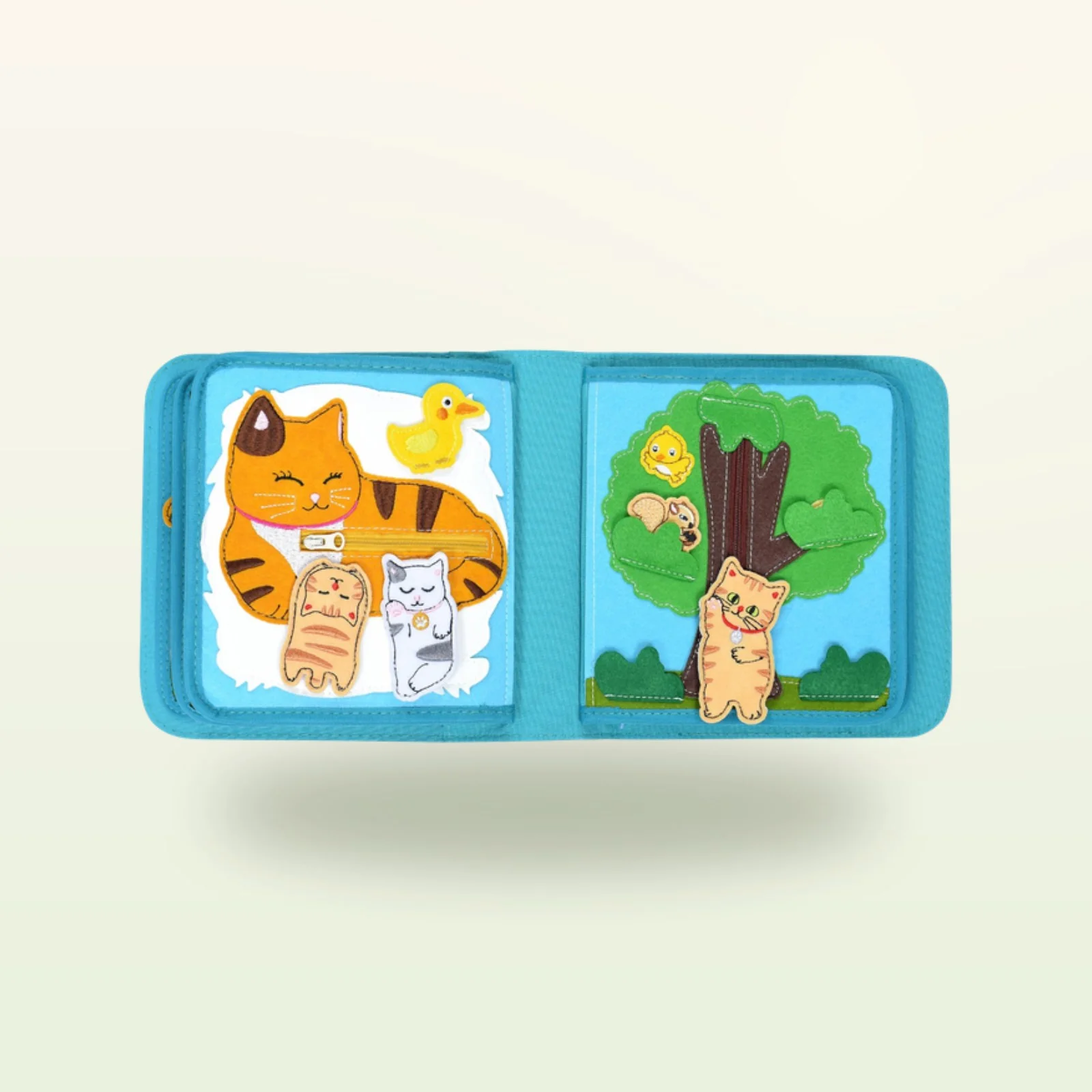 Lucky Cat Quiet Book Montessori Libro in Stoffa 8 Pagine