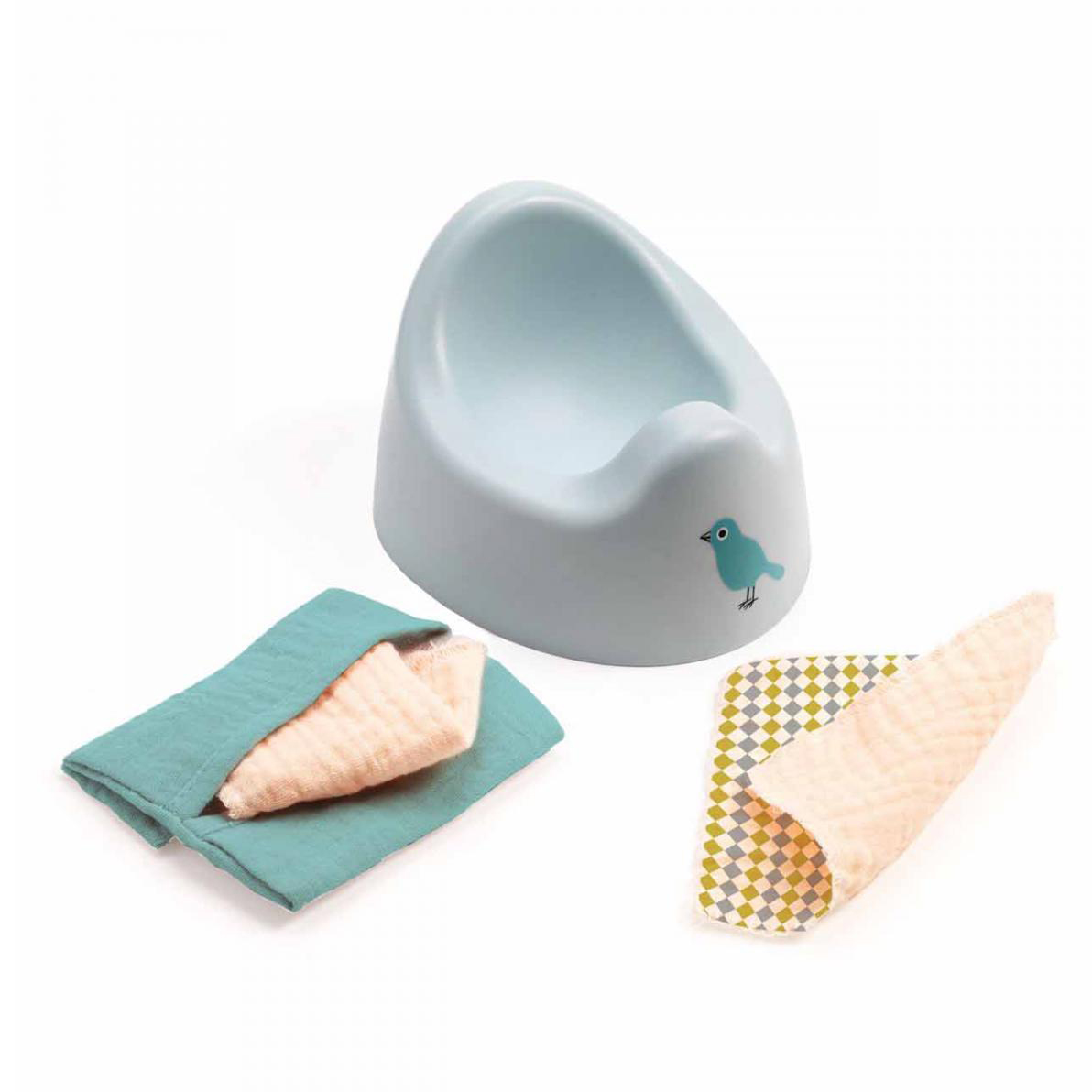 Djeco Pomea set vasino bambole con salviette 30-36 cm
