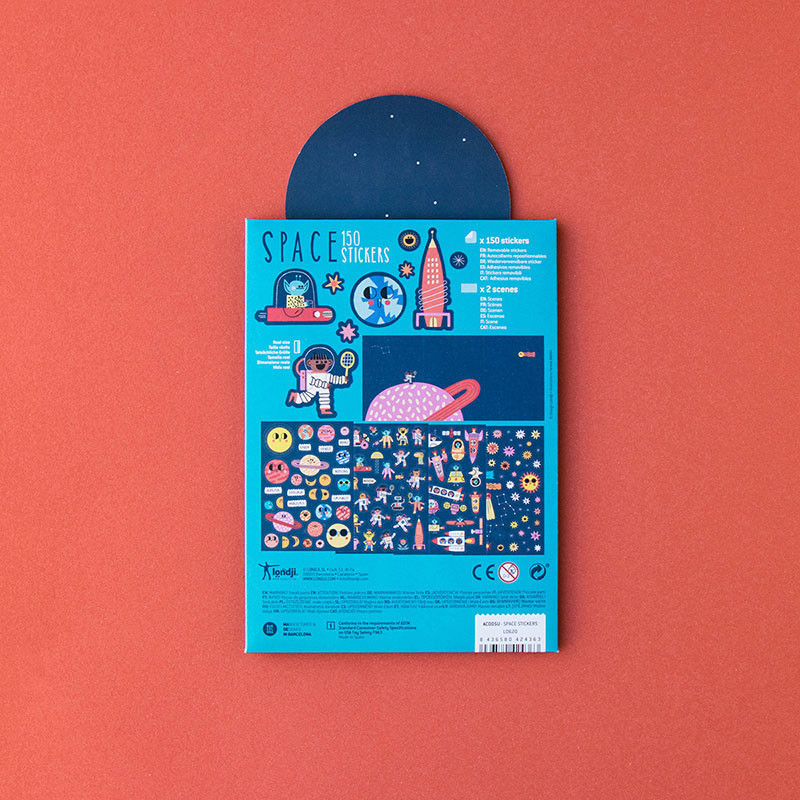 Londji Space cartella 150 sticker rimovibili