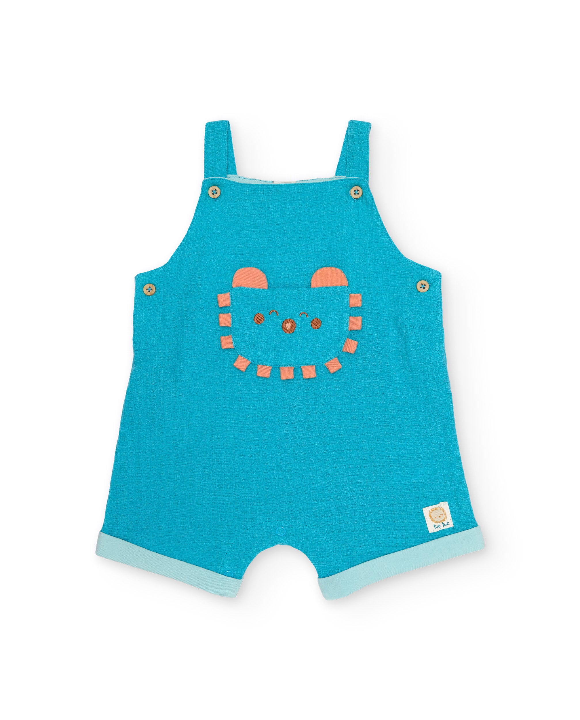 Tuc Tuc completo neonato salopette cotone azzurro