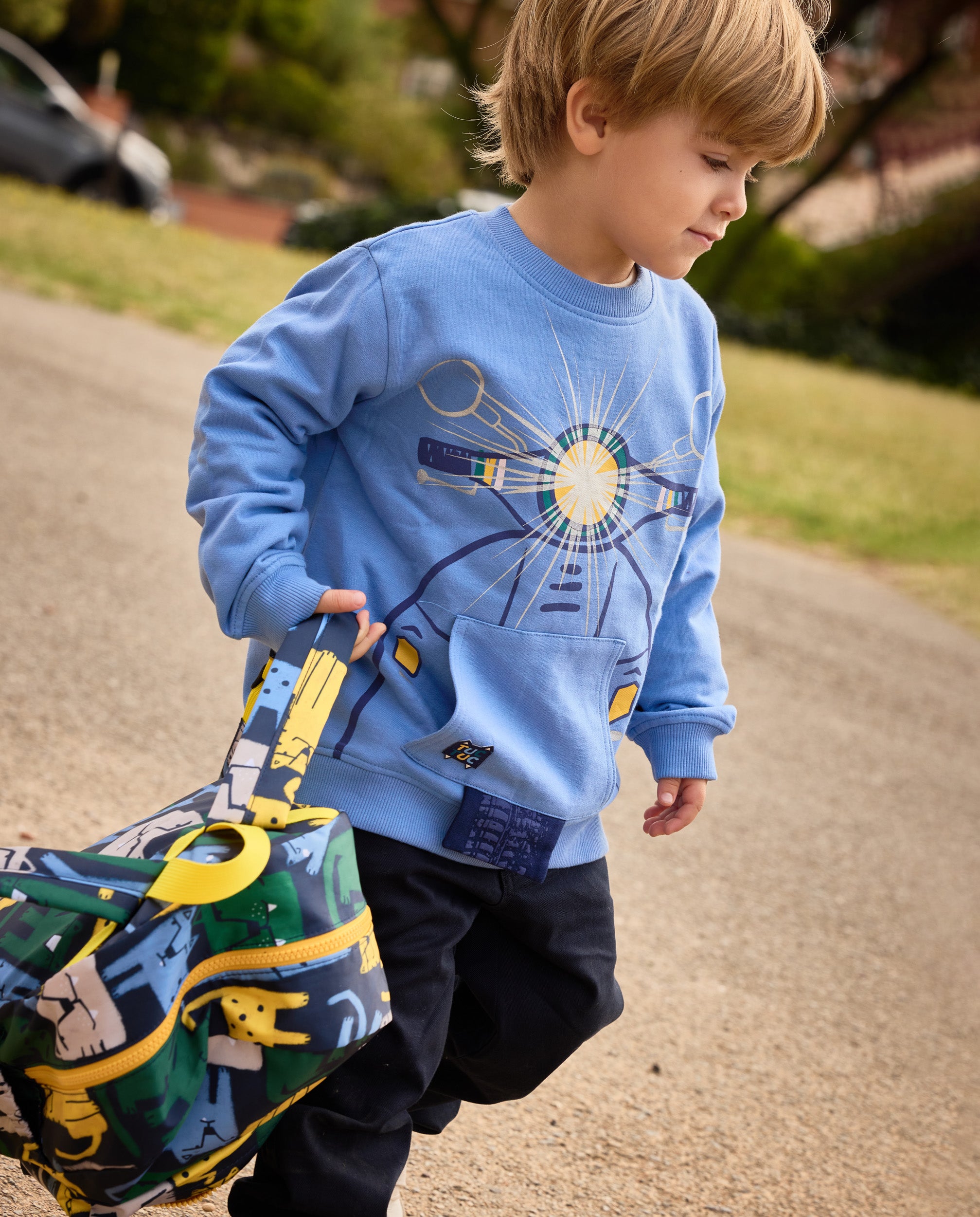 Tuc Tuc pantaloni bambino blu cotone dritti