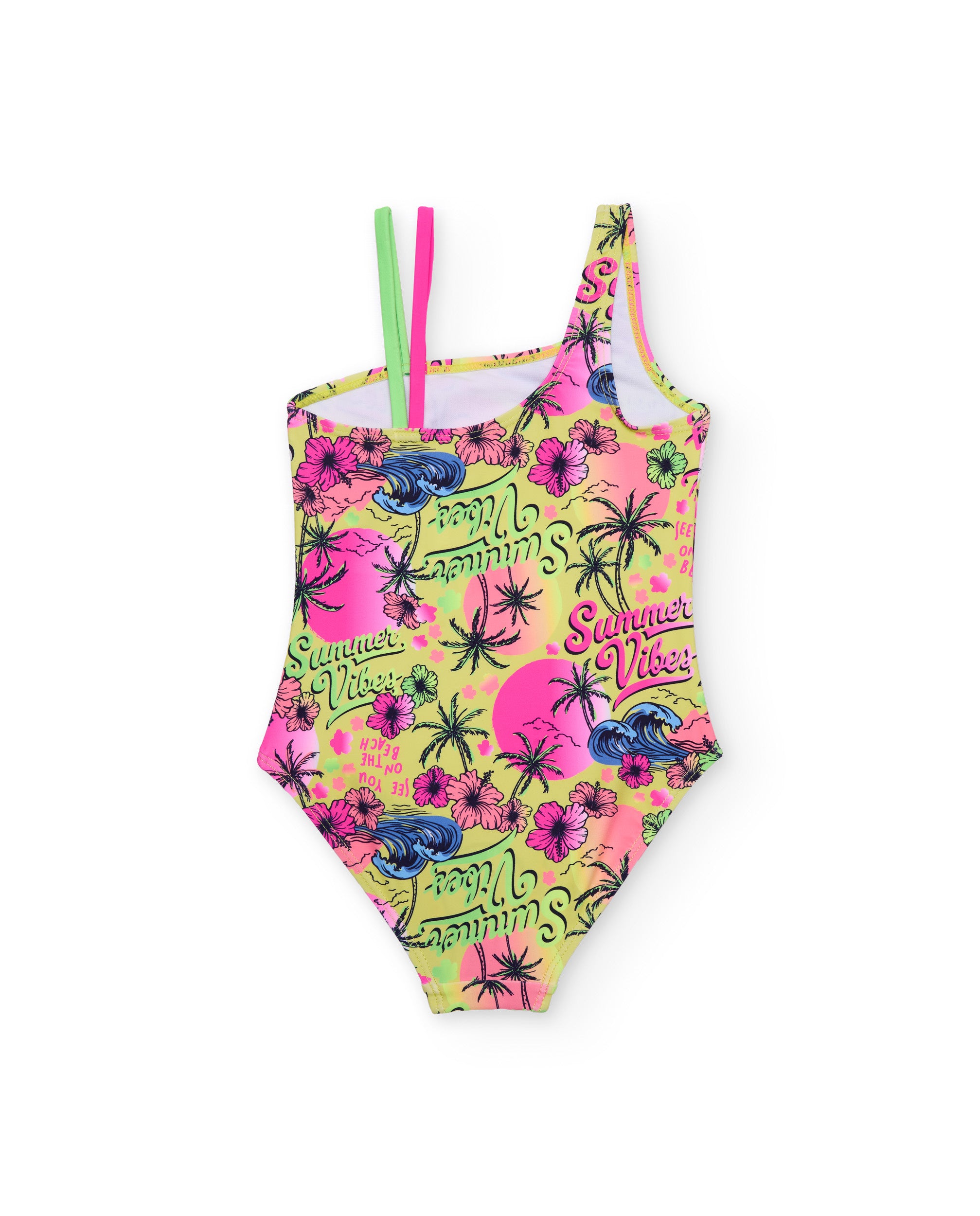 Tuc Tuc costume intero bambina giallo stampa tropicale
