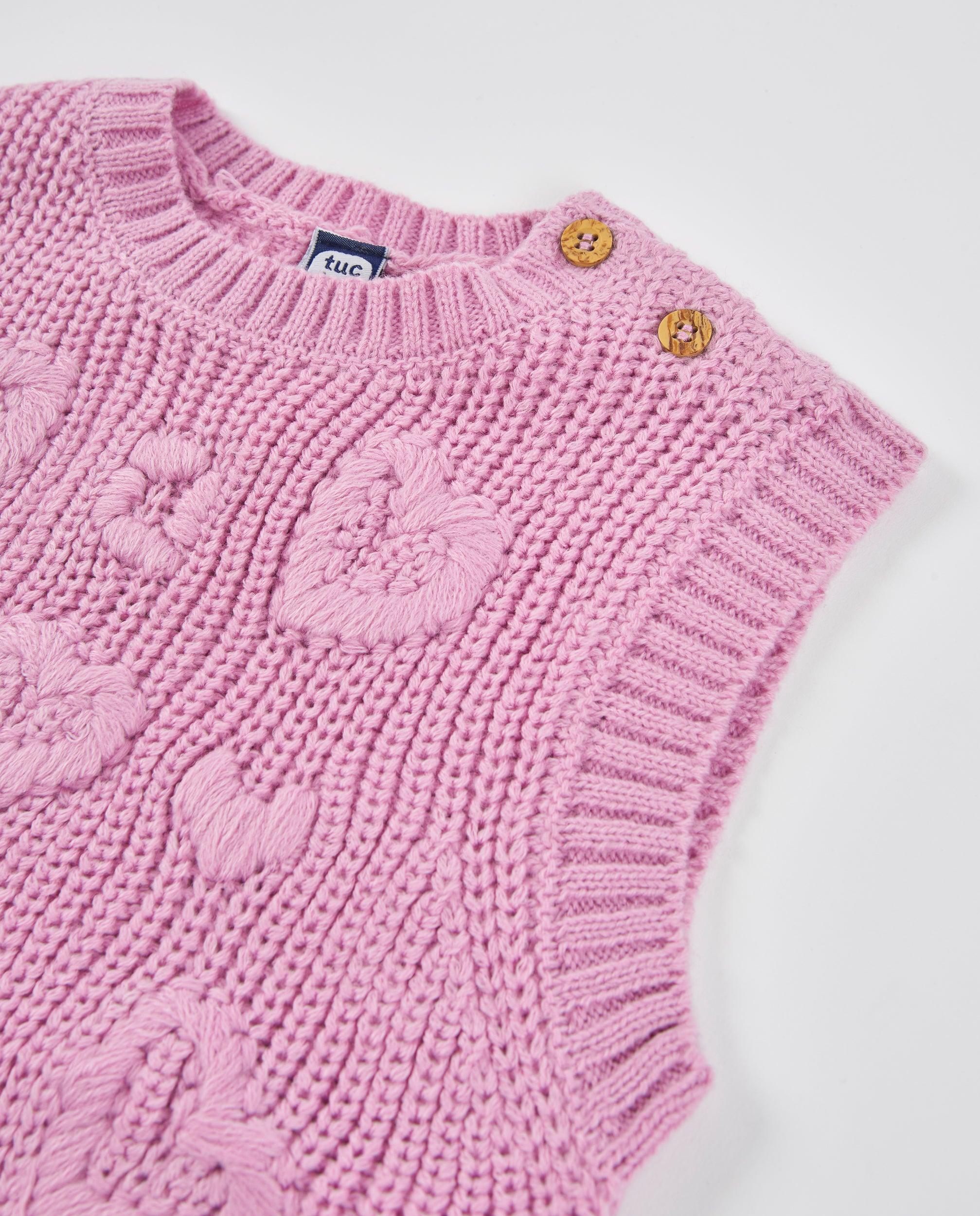 Tuc Tuc gilet bimba maglia cuori rosa