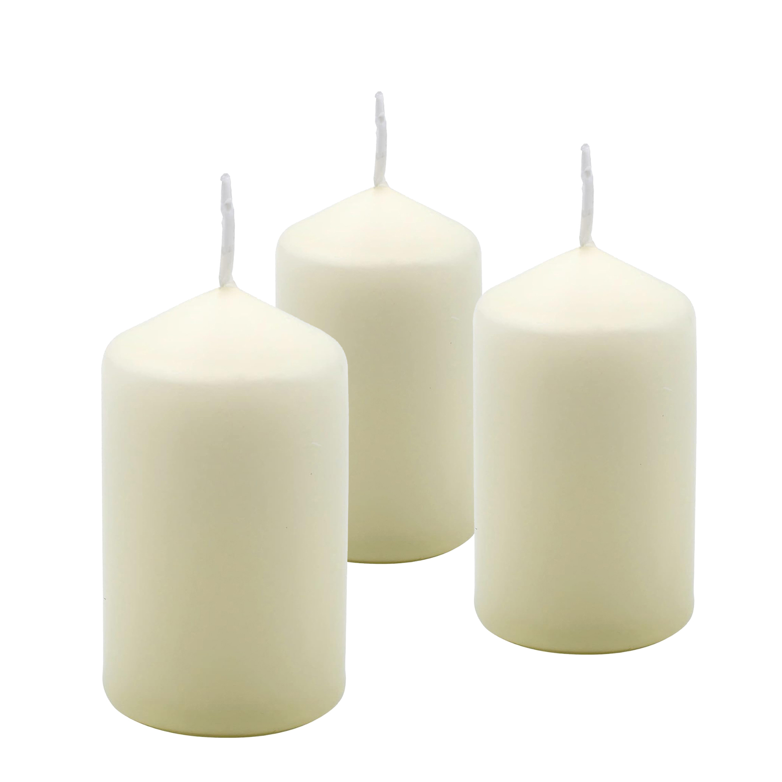 Set 3 candele cera avorio 40x70 mm da tavolo