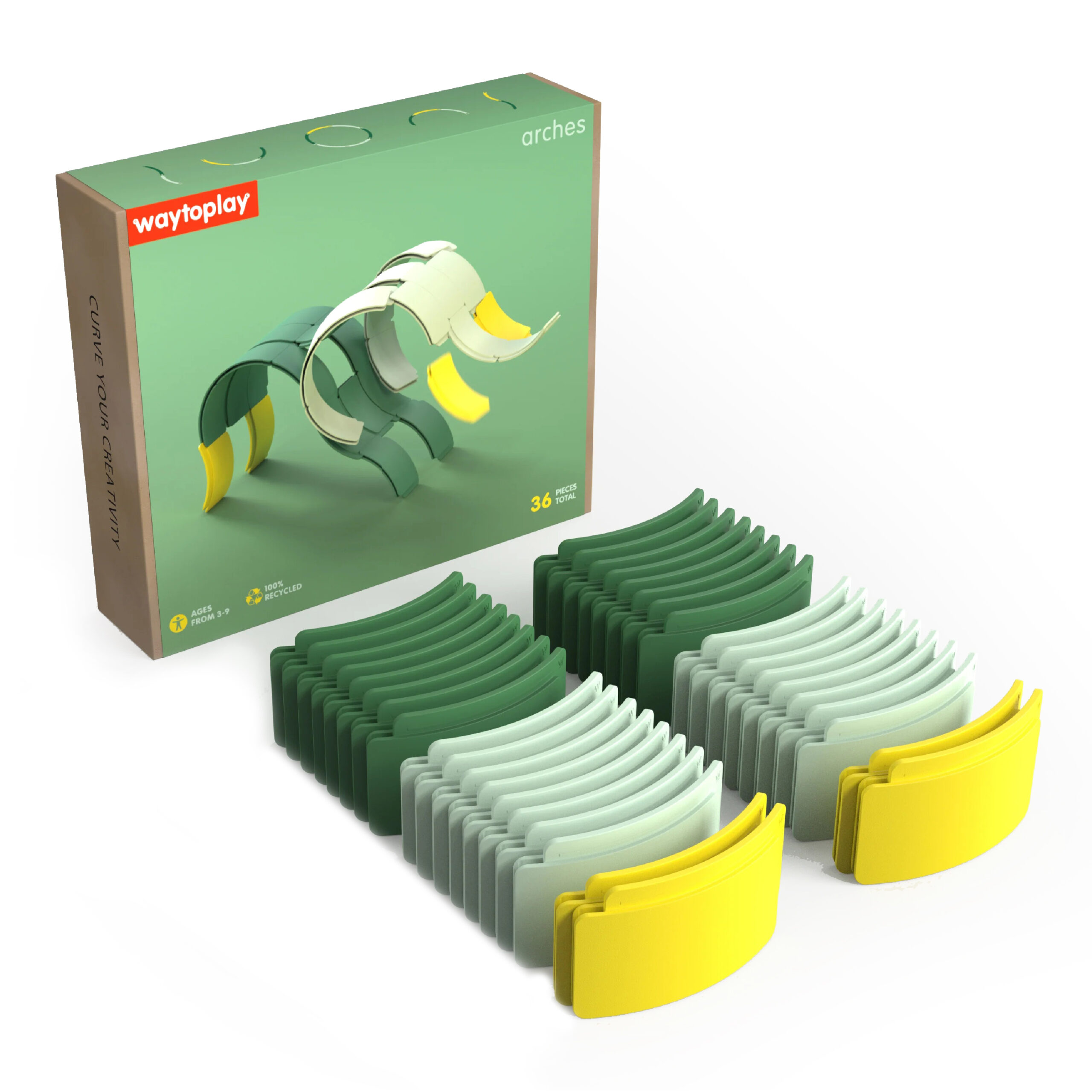 Waytoplay Arches Creator costruzioni 36 pezzi con click riciclata