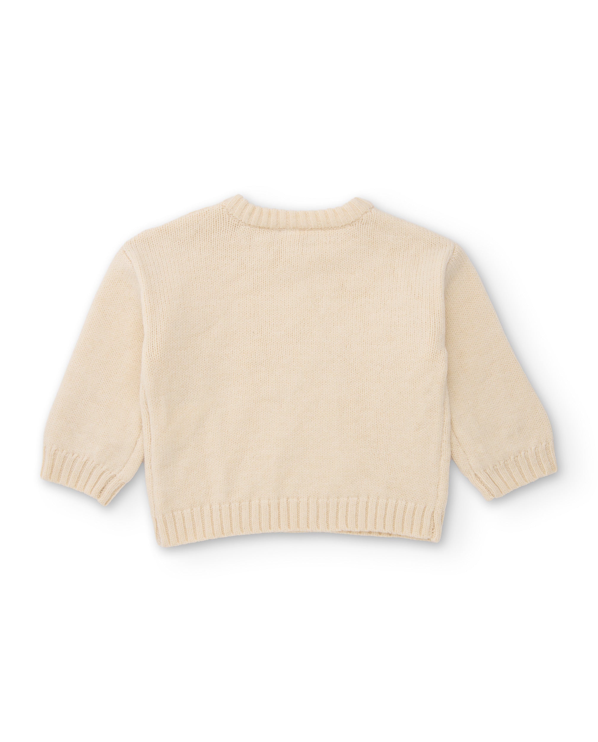 Tuc Tuc felpa bambina ecru fiori in maglia morbida